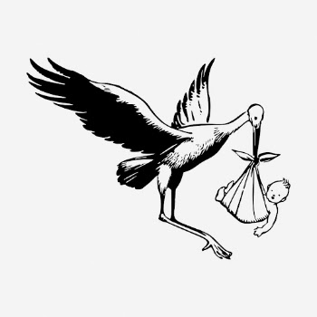 Flying stork with baby drawing, | Free Photo - rawpixel