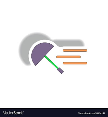 Flying umbrella in storm vector image
