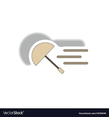 Flying umbrella in storm vector image