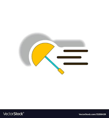 Flying umbrella in storm vector image