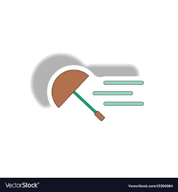 Flying umbrella in storm vector image