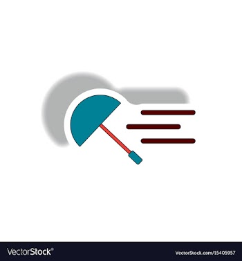 Flying umbrella in storm vector image