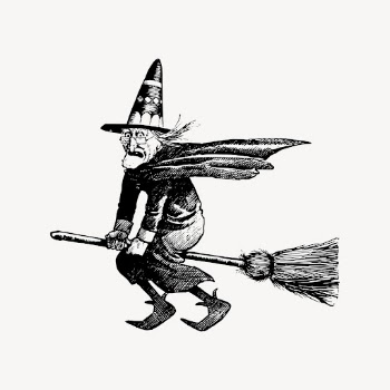 Flying witch clipart, Halloween illustration | Free Vector - rawpixel