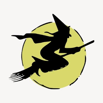 Flying witch clipart, Halloween illustration | Free Vector - rawpixel