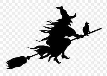 Flying witch png Halloween silhouette, | Free PNG - rawpixel