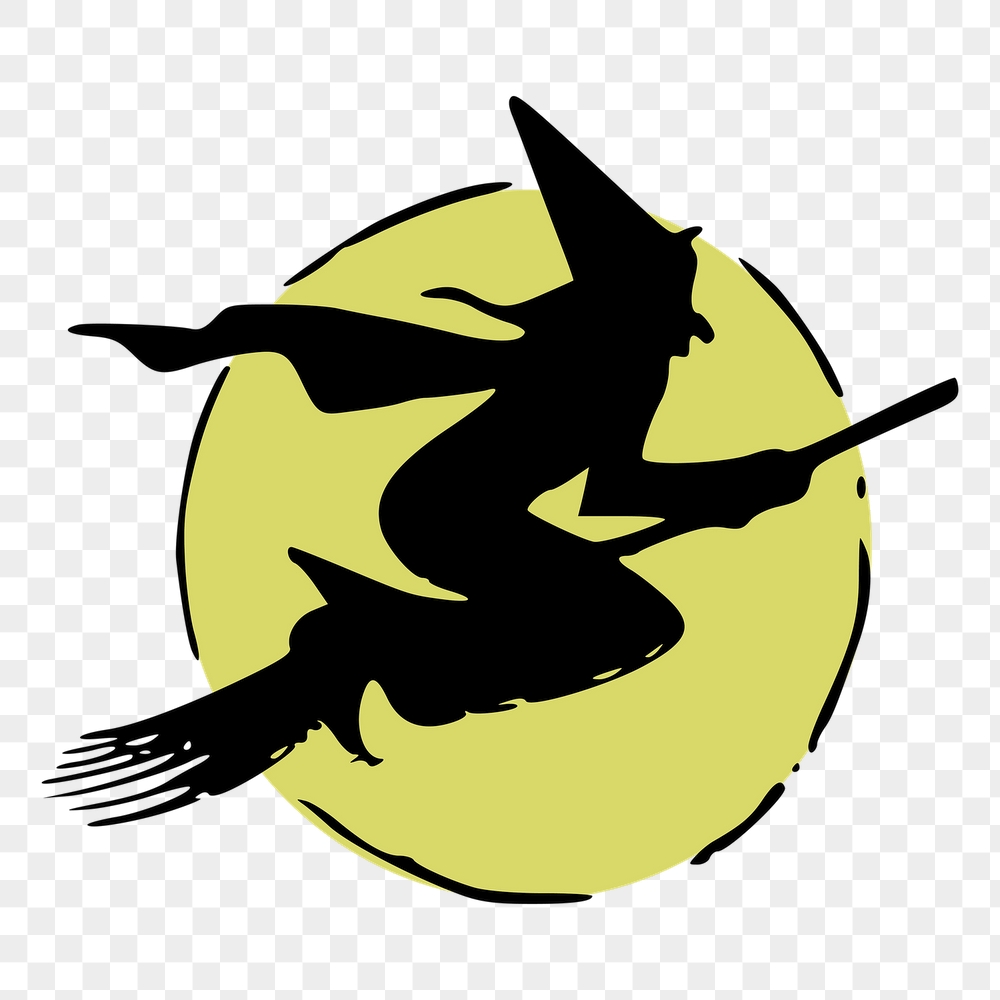 Flying witch png sticker, Halloween | Free PNG - rawpixel