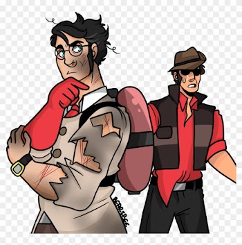 Foe Yay Red Sniper And Red Medic - Cartoon
