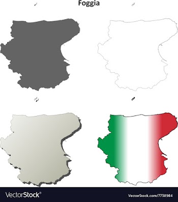 Foggia blank detailed outline map set vector image