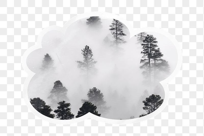 Foggy forest png cloud badge | Free PNG - rawpixel