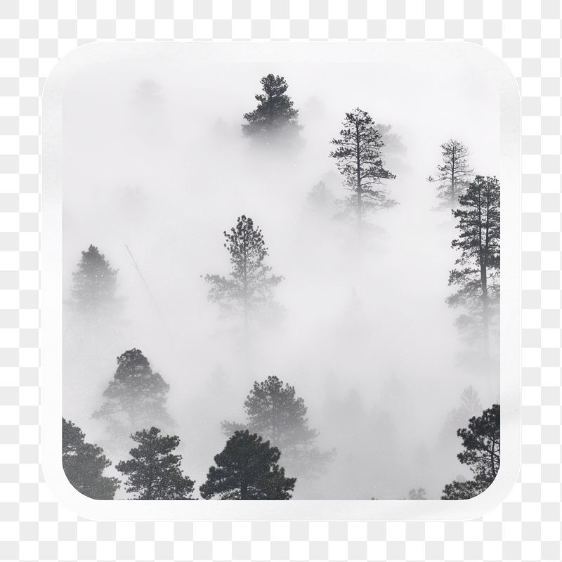 Foggy forest png square badge | Free PNG - rawpixel