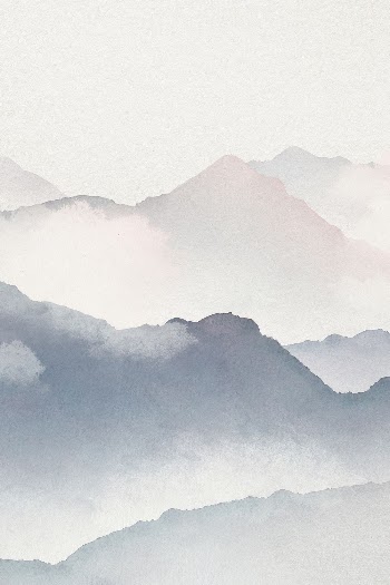 Foggy mountain background, watercolor aesthetic | Free Photo Illustration - rawpixel