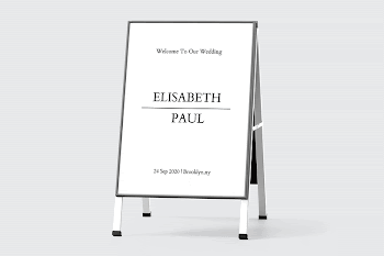 Foldable a-frame sign mockup, wedding | Free PSD Mockup - rawpixel