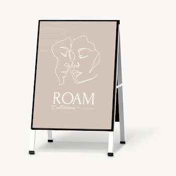 Foldable a-frame sign mockup, women | Free PSD Mockup - rawpixel