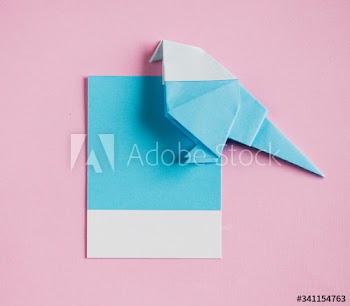 Folded bird origami paper craft