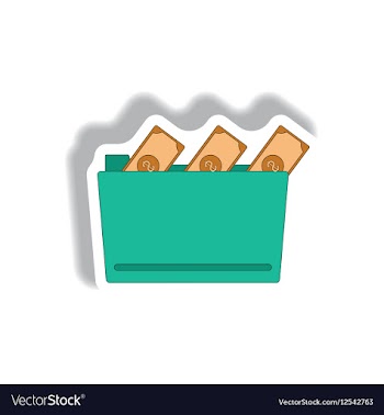 Folder and cash in paper vector image
