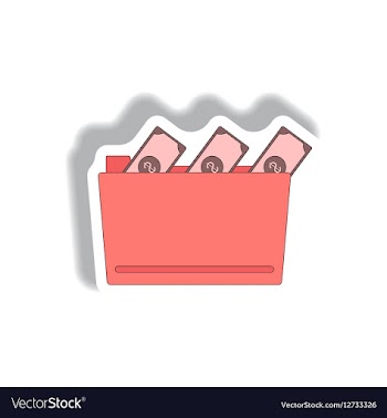 Folder and cash in paper vector image