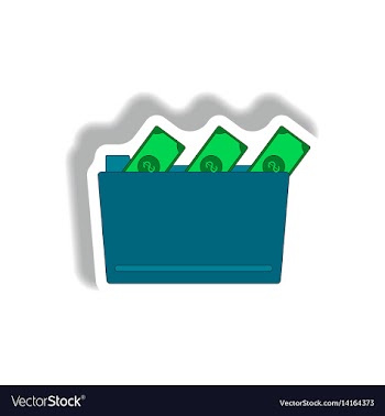 Folder and cash in paper vector image