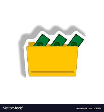 Folder and cash in paper vector image