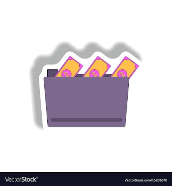 Folder and cash in paper vector image