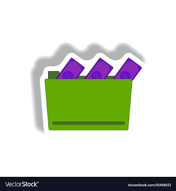 Folder and cash in paper vector image