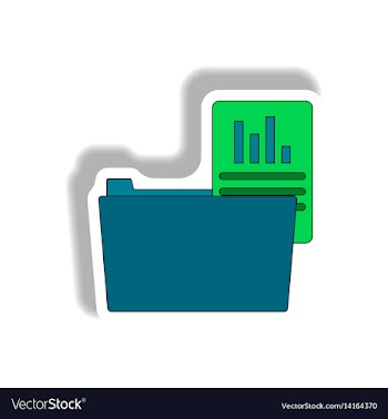 Folder with report in paper vector image