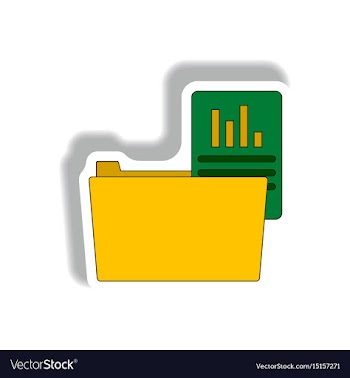 Folder with report in paper vector image