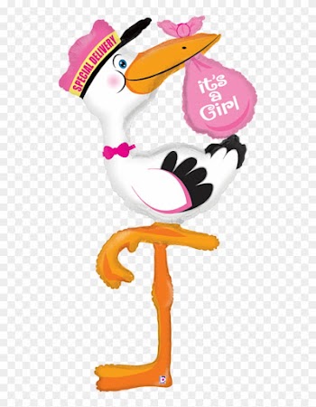 Folienballon It`s A Girl - Girl Stork Baby Shower
