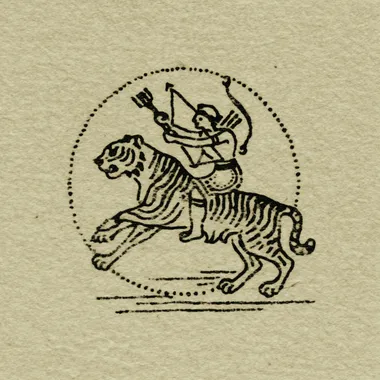 Folkloric Rider on Tiger Logo in Hand-Drawn Style