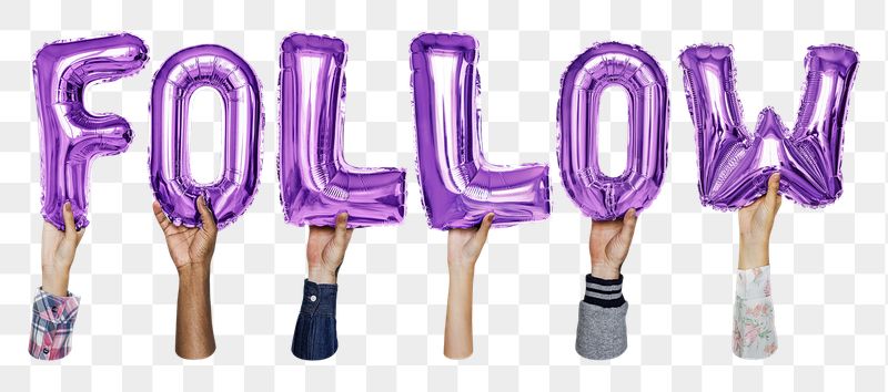 Follow balloon png word sticker, | Free PNG - rawpixel