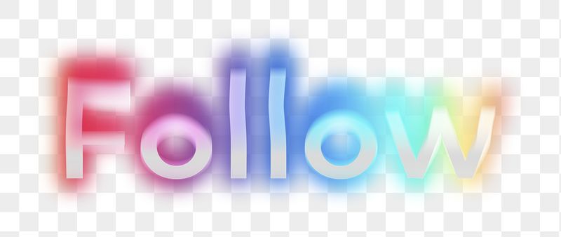 Follow png word sticker, neon | Free PNG - rawpixel