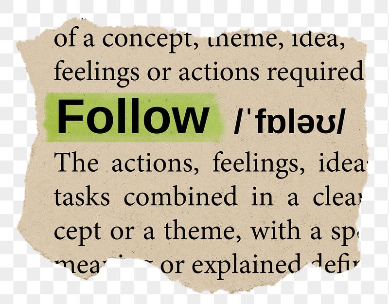 Follow png word sticker, torn | Free PNG - rawpixel