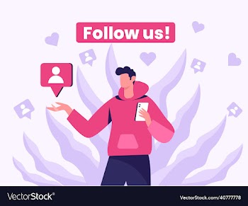 follow us web page concept