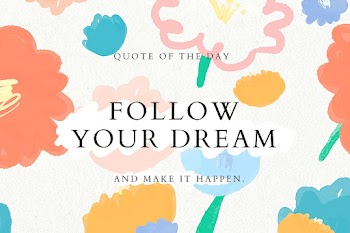 Follow your dream quote psd template floral background