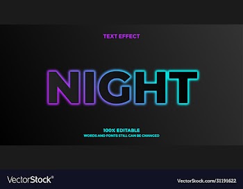 font style dark glowing design template