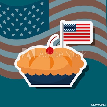 food american independence day traditional cherry pie vector illustration