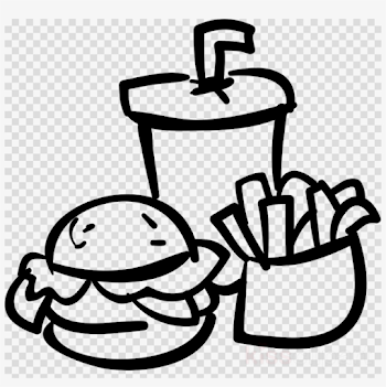 Food And Drink Icon Png Clipart French Fries Hamburger - Black And ...