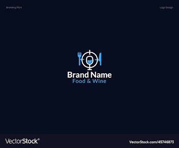 food and wine logo design icon free