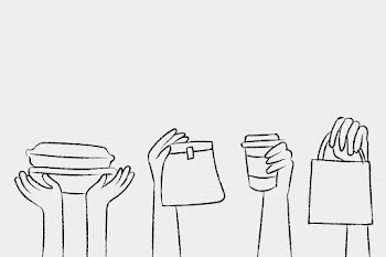 Food delivery doodle with eco-friendly… | Free stock illustration | High Resolution graphic