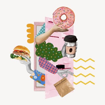 Food delivery door, creative remix | Free Photo - rawpixel
