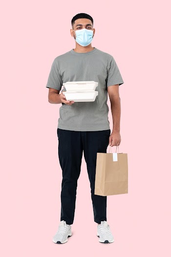 Food delivery man jobs during the new normal | Free stock photo | High Resolution image
