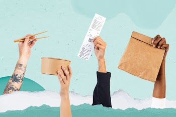 Food delivery new normal lifestyle concept… | Free stock illustration | High Resolution graphic
