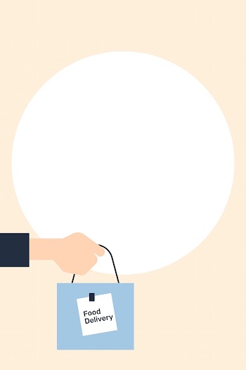 Food delivery psd border frame online payment