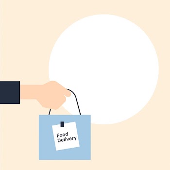 Food delivery vector border frame online payment
