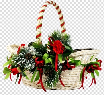 Food Gift Baskets Flower bouquet, Basket transparent background PNG clipart