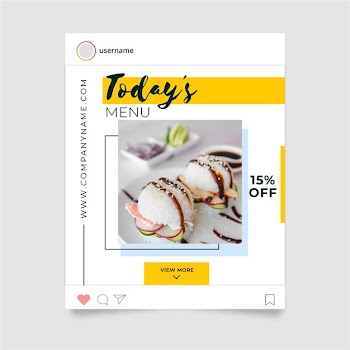 Food instagram post concept Free Vector