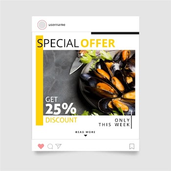 Food instagram post design Free Vector