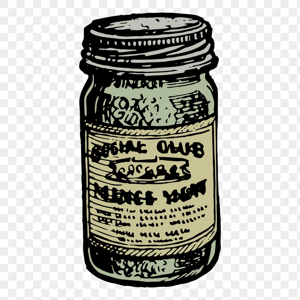 Food jar png sticker, vintage | Free PNG - rawpixel
