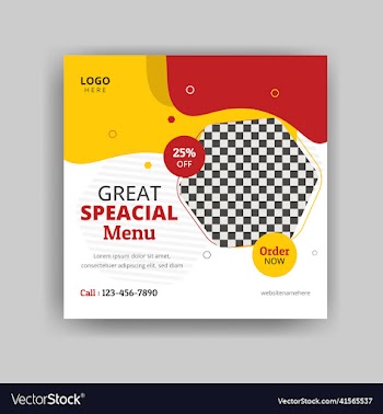 food menu and restaurant social media banner
