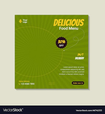 food menu social media banner post template