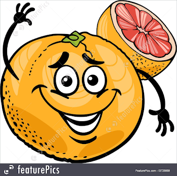 Food: Red Grapefruit Fruit Cartoon - Stock Illustration I3725858 ...